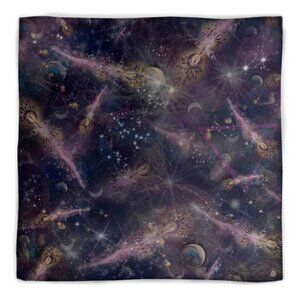 Shooting Stars & Arrows Purple Square Silk Scarf